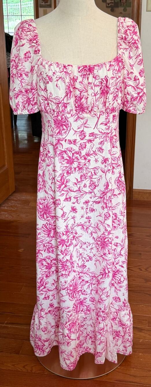 London Times Kristin Puff Sleeve Midi Dress US Size 8